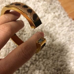 J crew gold& calf hair bangle